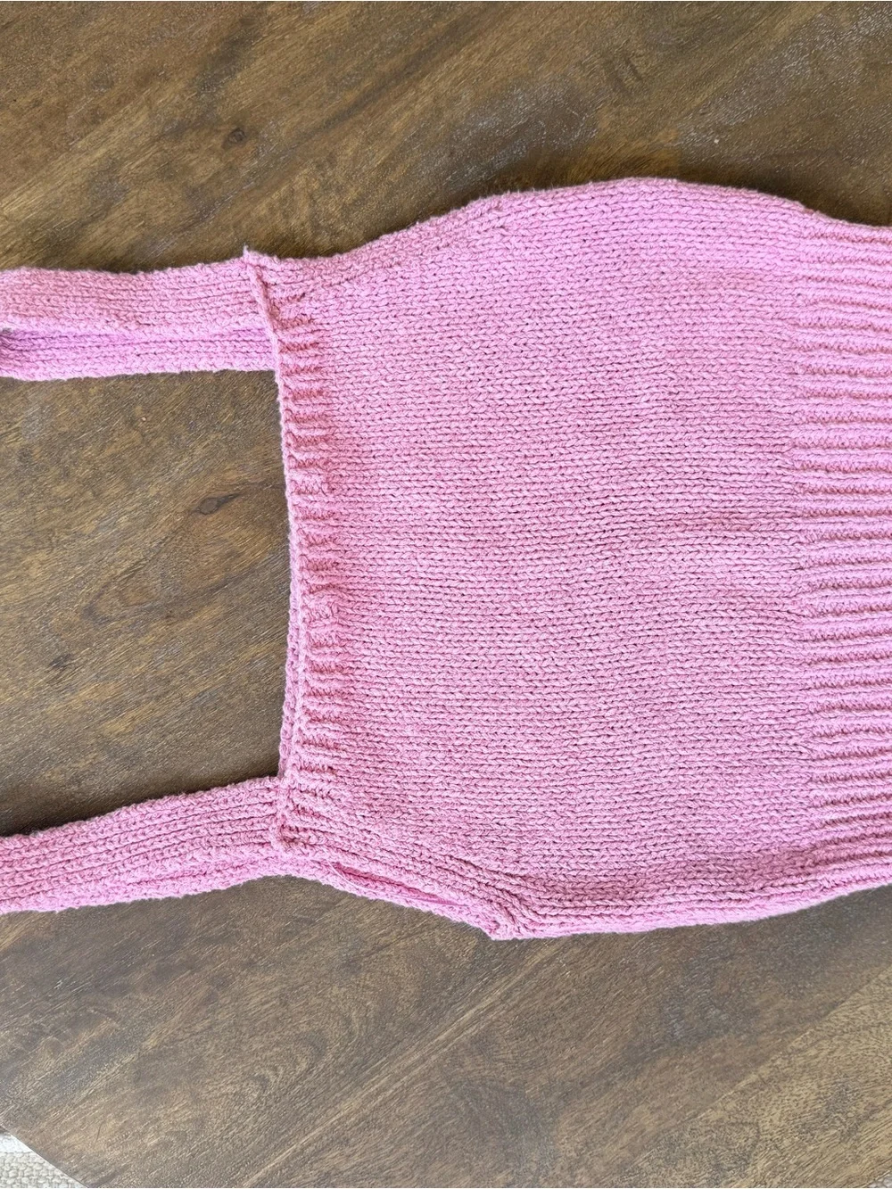 Zara Pink Knit Square-Neck Crop Tank Size Medium